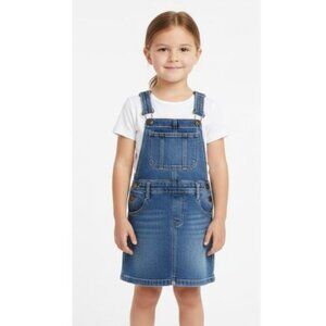 3/$25 Genevieve Lapierre girls jeans dress overall with buttons, pockets